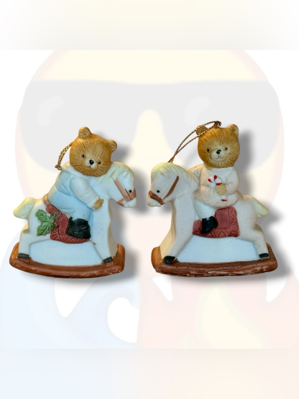 Vintage Emson “Bushy n Betsy: The Rockin’ Bears” Ornaments